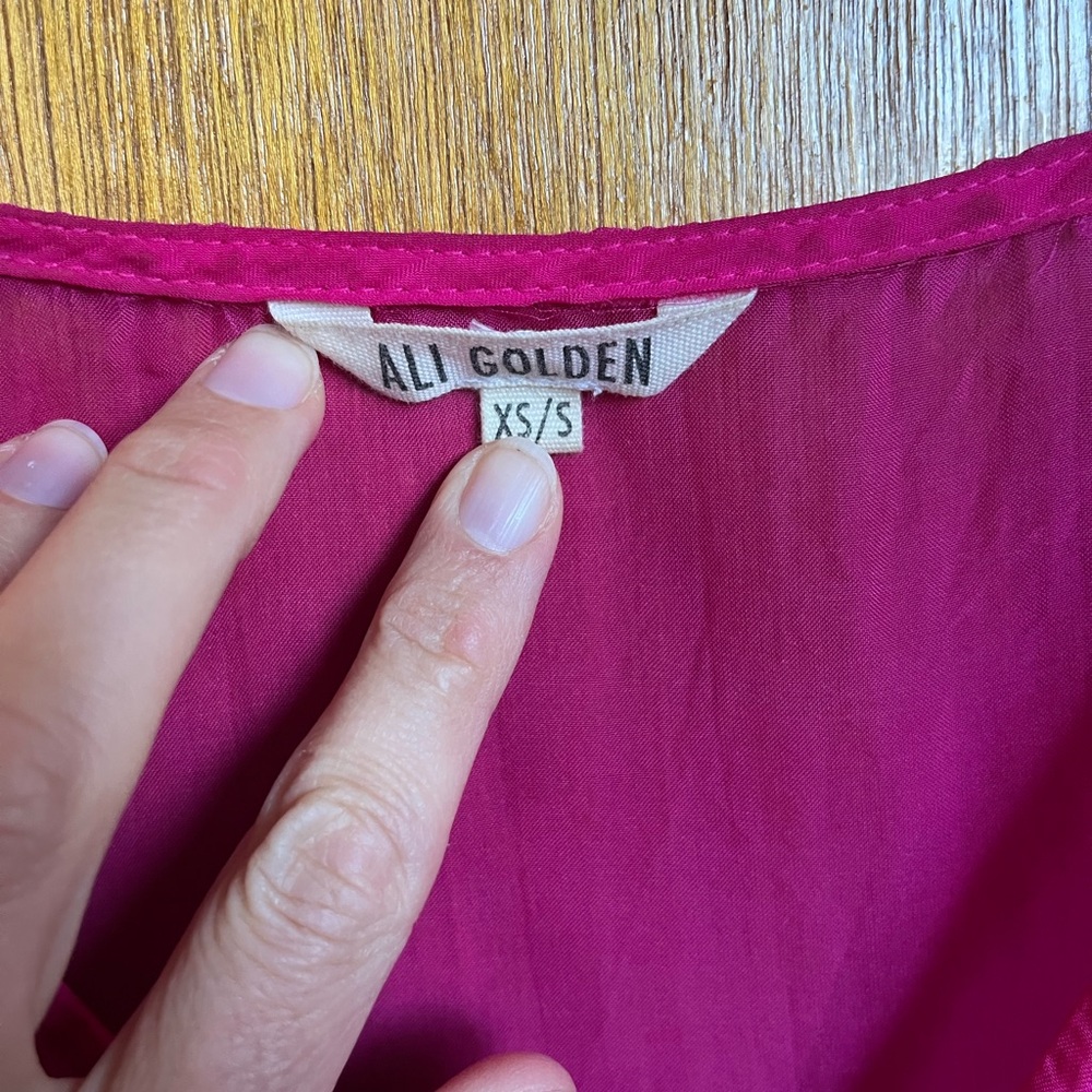 Hot Pink sheer sleeveless Ali Golden Dress - Picture 5 of 11